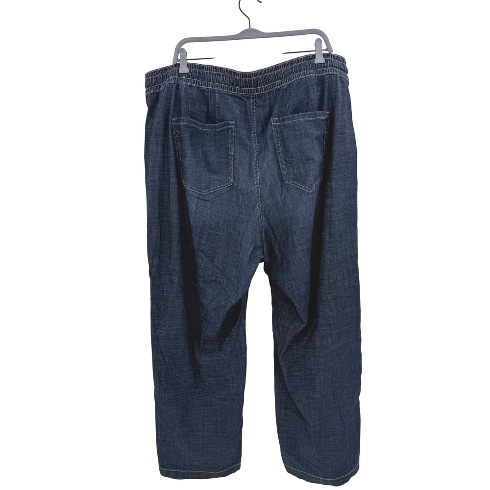 Lane Bryant Women 24 Dark Wash Denim Jogger Pants Elastic Waist Drawstring‎ Plus - Picture 2 of 8